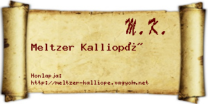 Meltzer Kalliopé névjegykártya